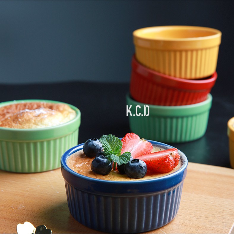 150ml Porcelain Souffle Dishes, Ramekins For Baking, Creme Brulee
