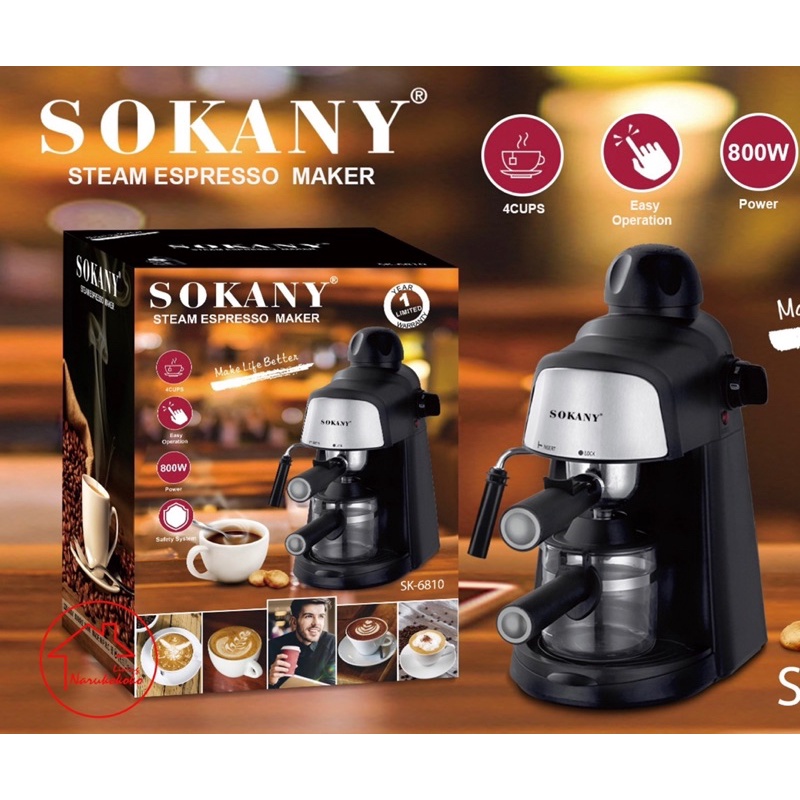 SOKANY Coffee Maker Espresso Maker SemiAutomatic Espresso Coffee