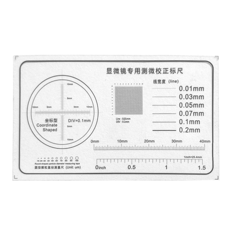 Microscope Micrometer Calibration Ruler Transparent Film PET Round