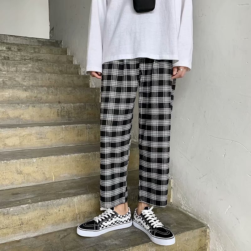 baggy plaid pants