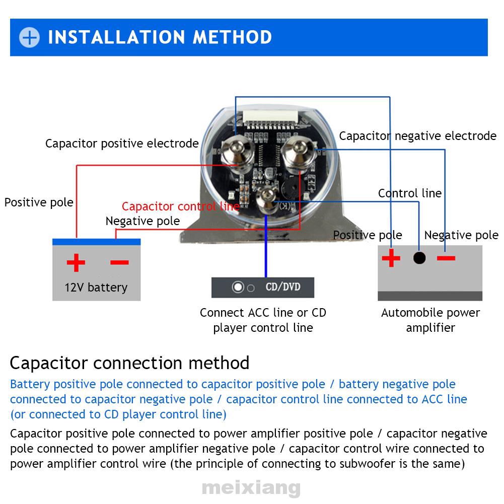 audio capacitor wiring