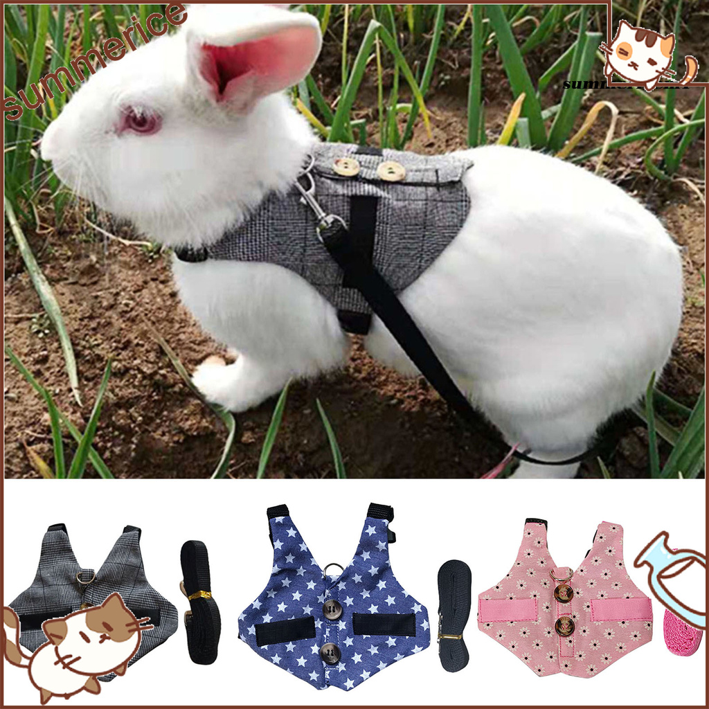 【Ready Stock】Rabbit Harness Gentleman Vest Design Walking Safety Fabric