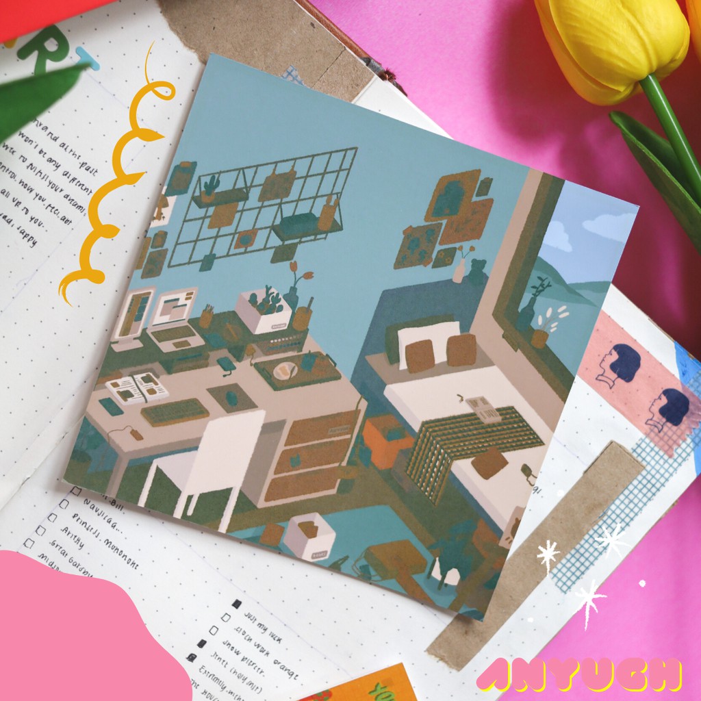 By The Hillside Print ♡ Plant Study Room Aesthetic Wall Decor Art Print