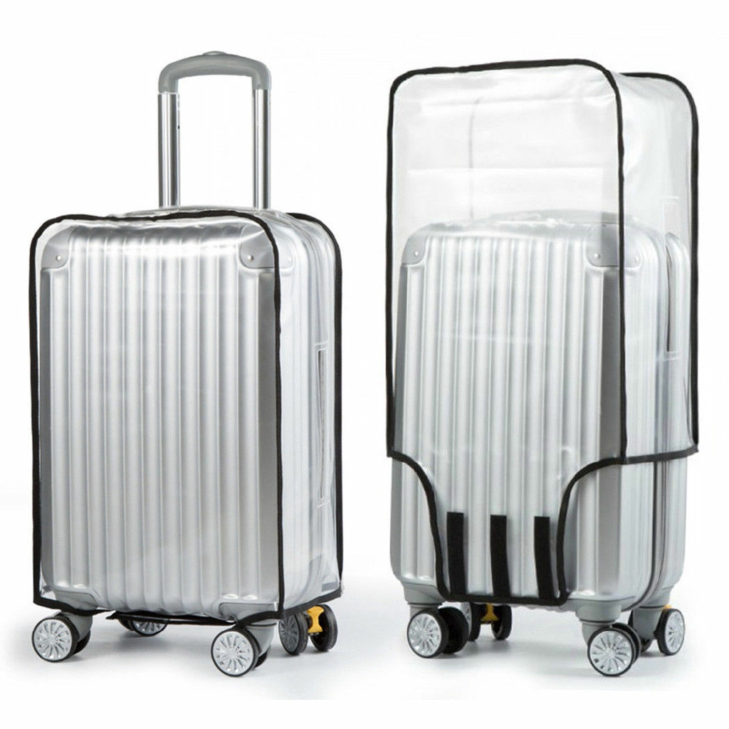 clear plastic suitcase