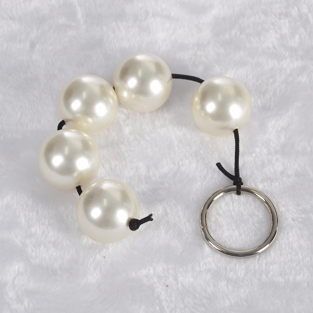 3cm 5 Pearl Beads Big Ball Anal Plug Toys Anus Beads Butt Plug Lesbian Gay Sex Toys Vaginal Shrink Y
