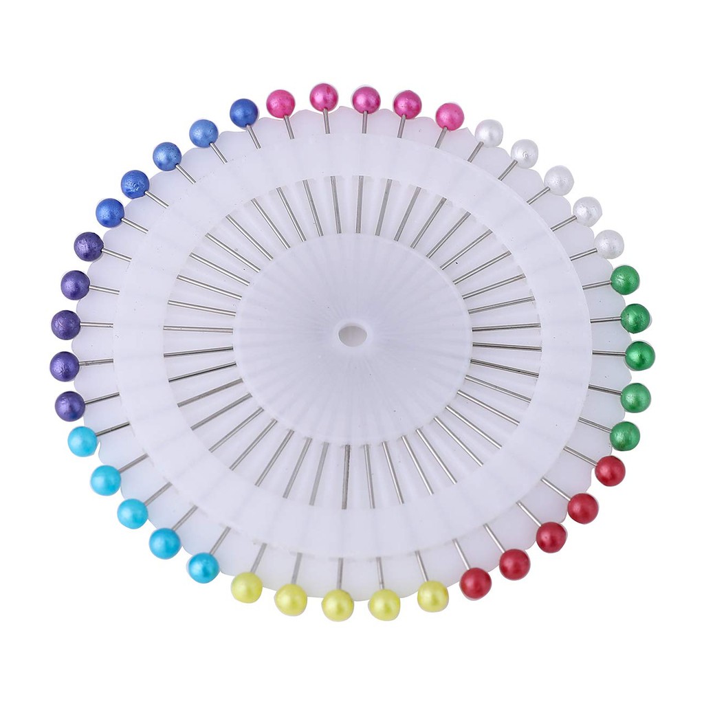 Color Dressmaker Round Pins with Pearlized Ball Head40pcs Pearl Round