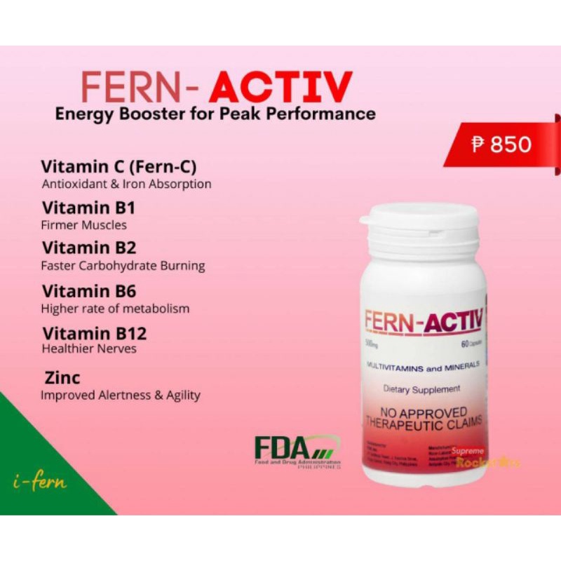 IFERN FERNACTIV VITAMIN C with Zinc Shopee Philippines