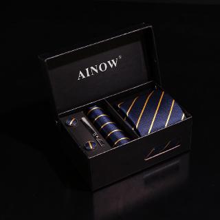 EFAN Ties For Paisley Classic Striped Polyester Neckties Handy Pin Cufflinks Gift Box Packing 8cm #7