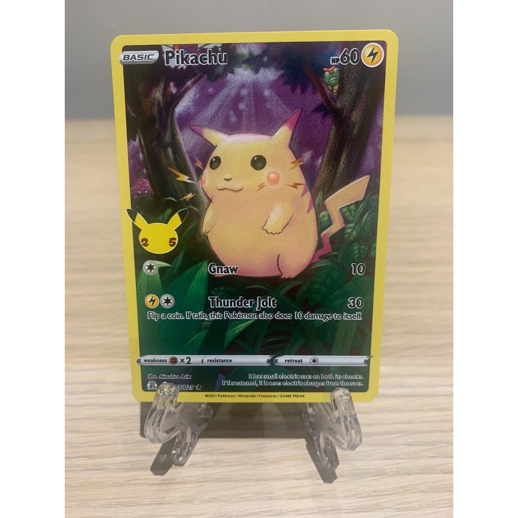 Pikachu Full Art Celebrations Pokemon Cards 5/25 Shopee Philippines