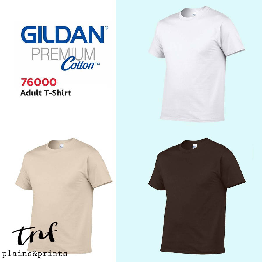 TNF Plains: 76000 GILDAN Premium Plain Shirt White Sand Dark Chocolate ...