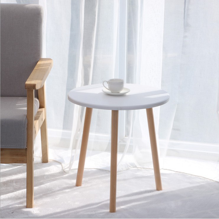 Nordic Mall Round Coffee Table Side, Round White Side Table With Drawer