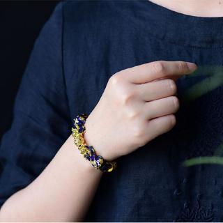  GELANG  KEBERUNTUNGAN  PIXIU BLACK OBSIDIAN Mood Temperature 