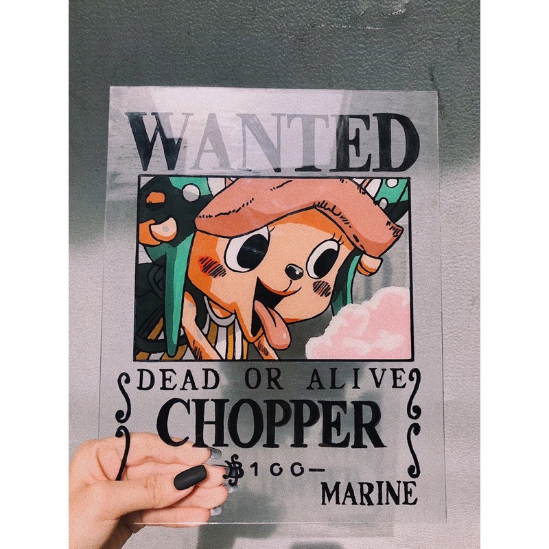 One Piece Chopper Wanted Poster Art On Glass Shopee Philippines