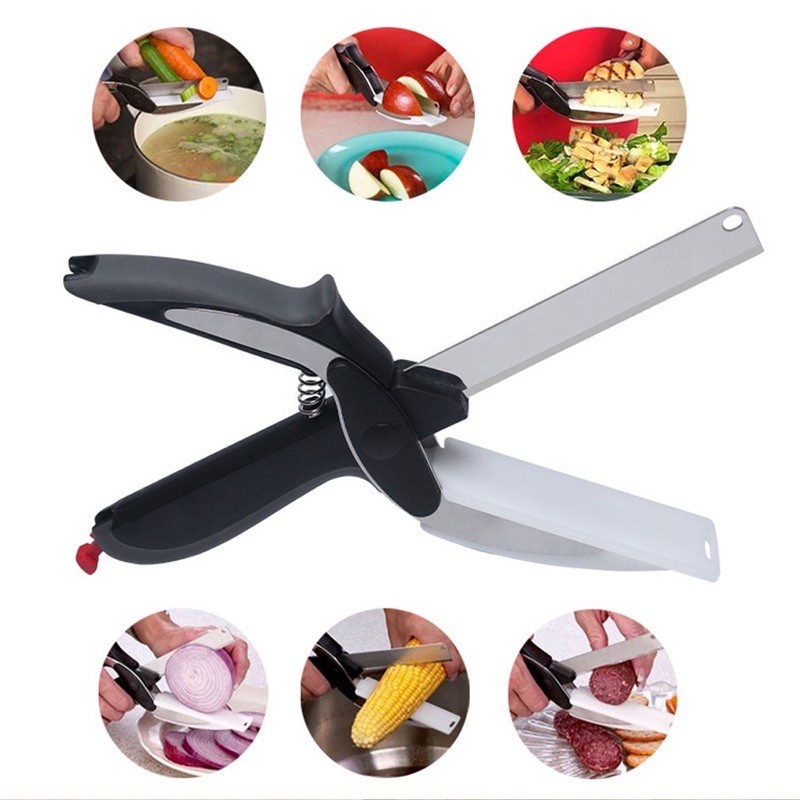 Clever Cutter 2in1 Knife & Cutting Board Scissors | Shopee Philippines