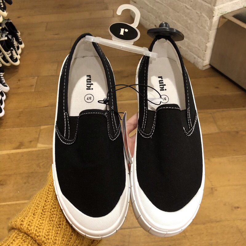 Slip on rubi shoes peggy lace up plimsoll black | Shopee Philippines