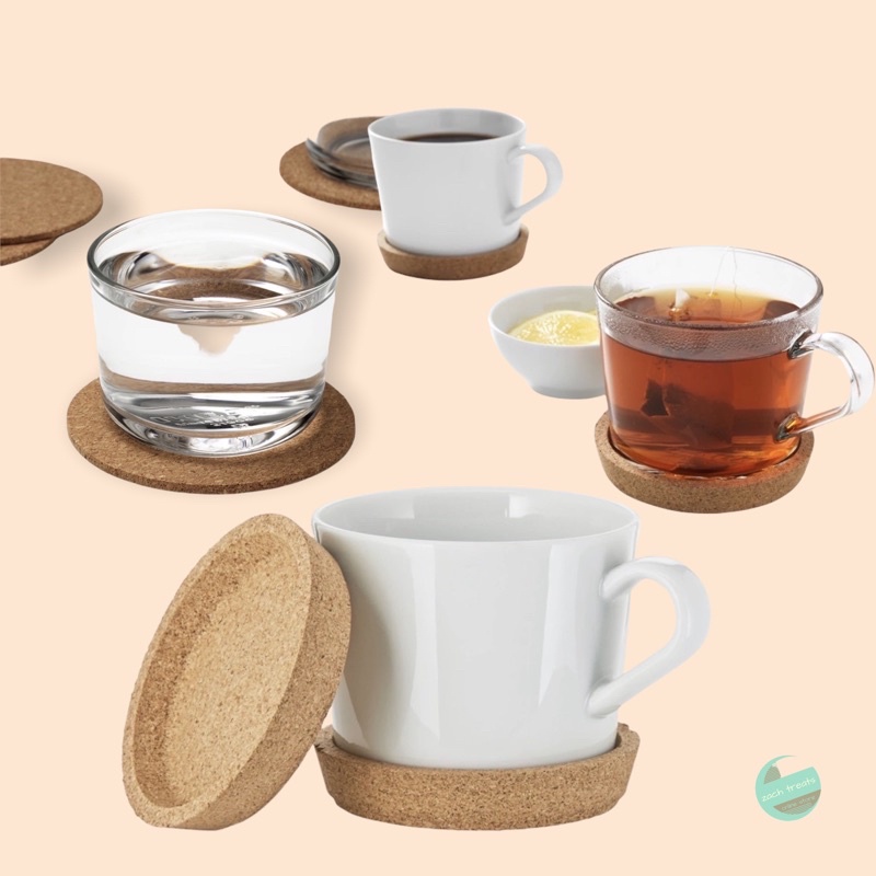 IKEA Coaster cork material (10cm) 2 designs Shopee Philippines
