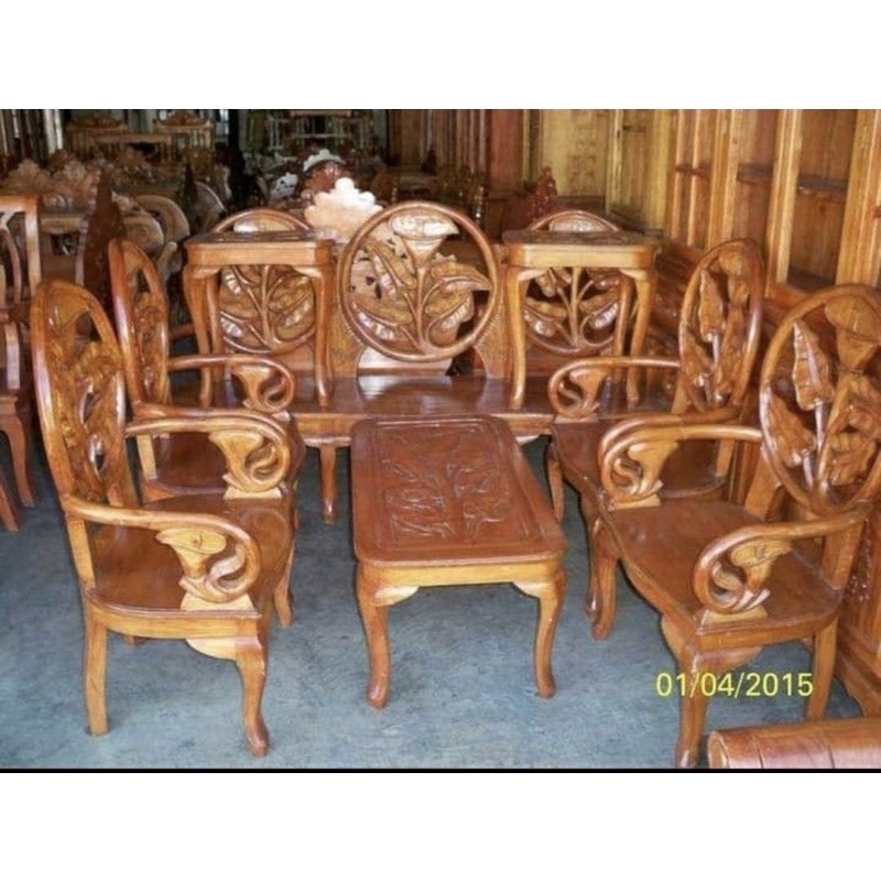 wooden sala set(full set)made in gmelina wood Shopee Philippines