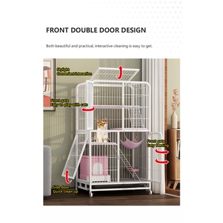 Cat Cage Villa large free space household cat cage indoor three-layer cat house with toilet #6