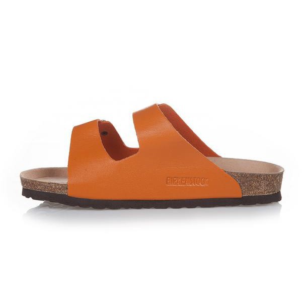 orange birkenstock sandals