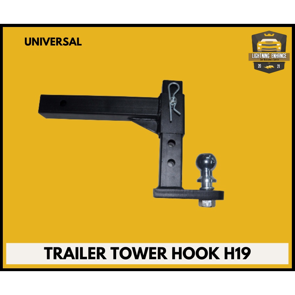UNIVERSAL Black H19 Trailer Tower Hook / Hitch Bar Hook Shopee