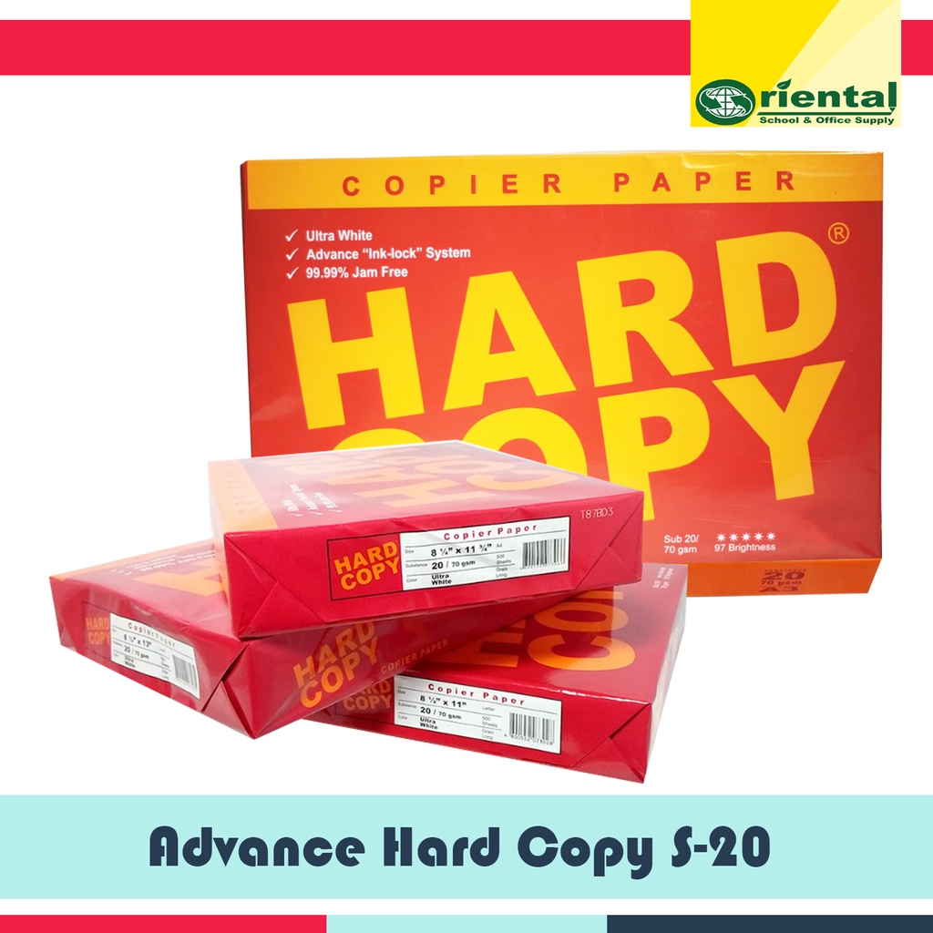 Hard Copy Short, A4 & Long Bond Paper Copy Paper Substance 20 70
