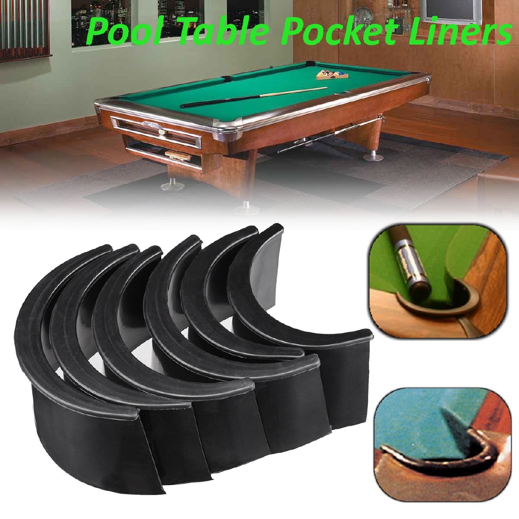 Domybest 6 Pool Table Pocket Liners 4 New Rubber Billiard 4 Corner 2 Side