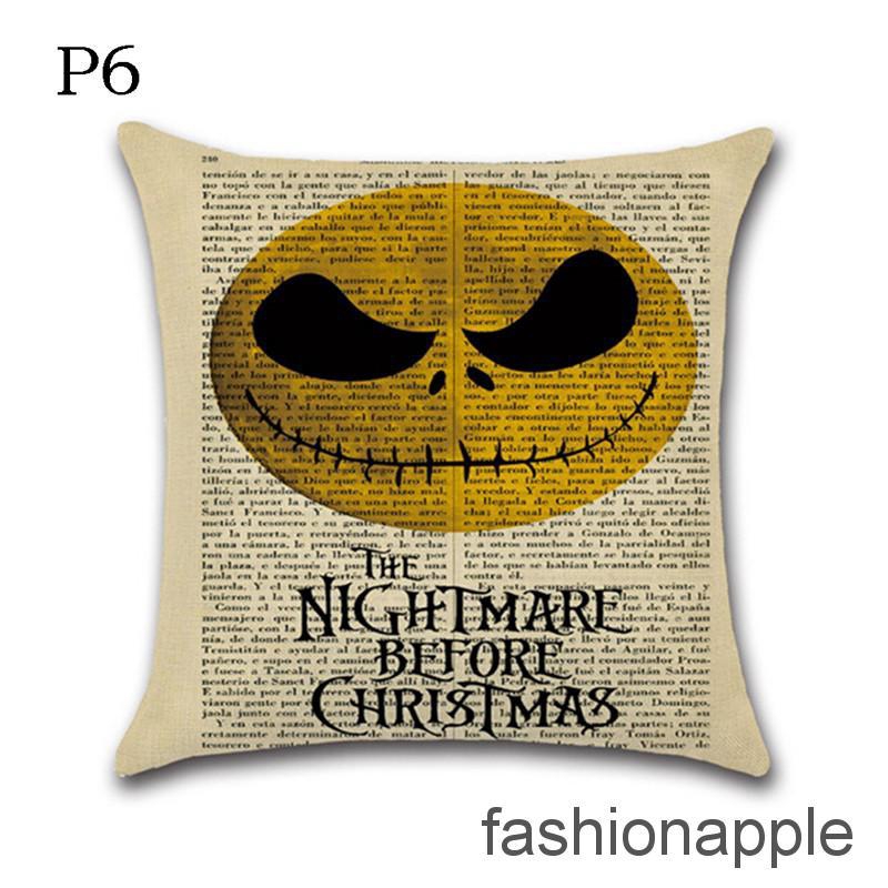 Cod Faph Nightmare Before Christmas Halloween Cotton Linen Pillow