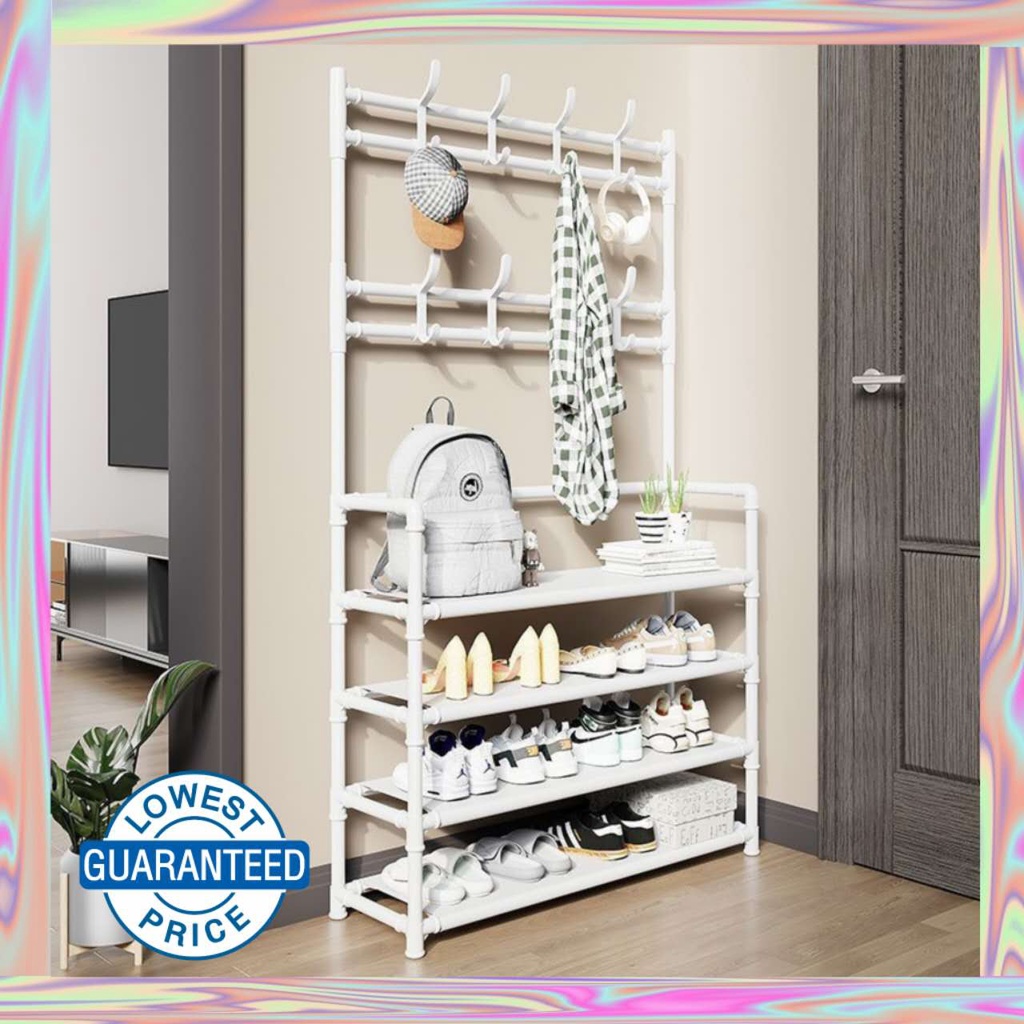 Coat Rack and Shoe Rack Wall Hanging Clothes Floor Hanger Wardrobe Coat