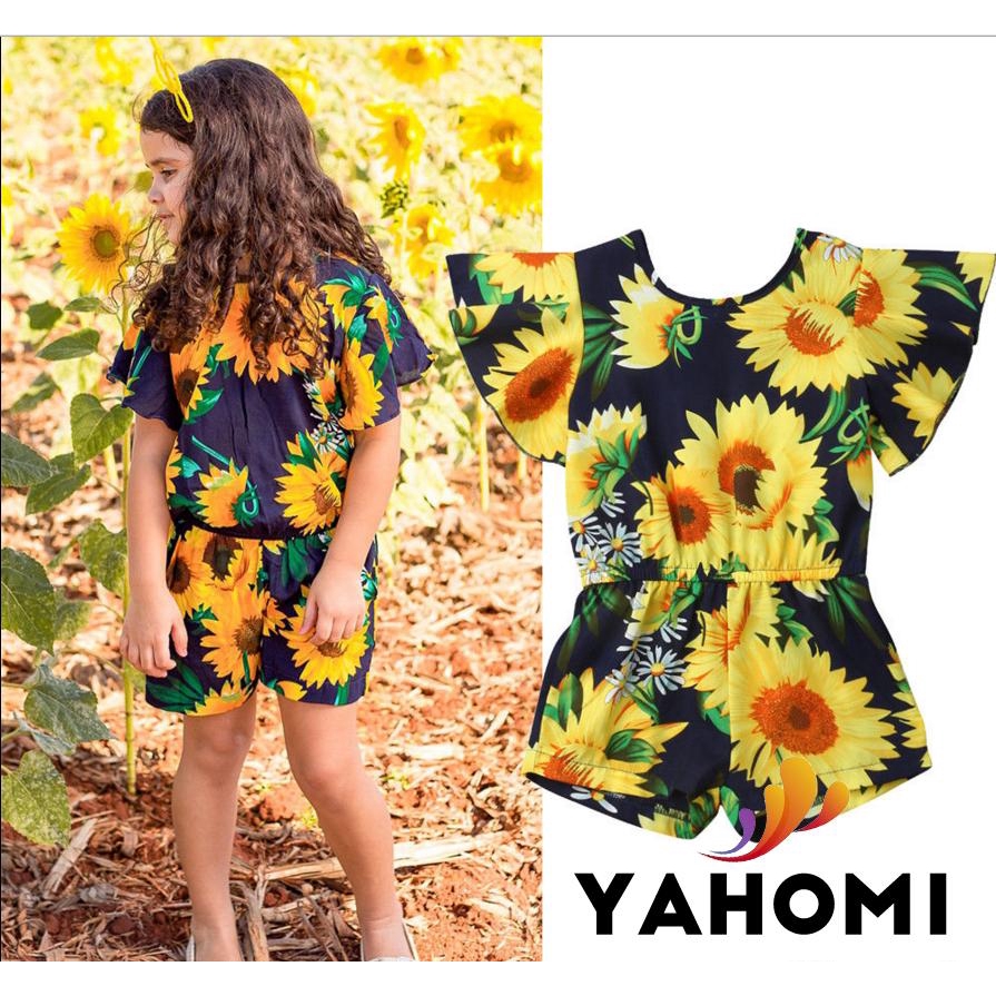 sunflower overalls baby