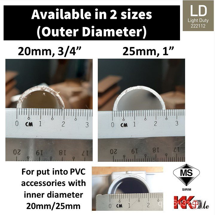10 pcs x 4.75ft HERO / KANCIL (SIRIM) 20mm / 25mm PVC Pipe HI-Impact Conduit Pipe pvc paip conduit p