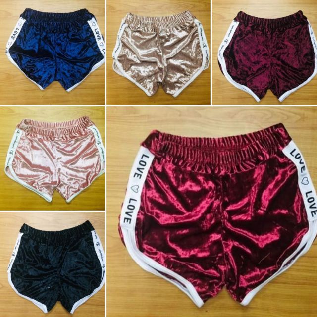 cheap velvet shorts