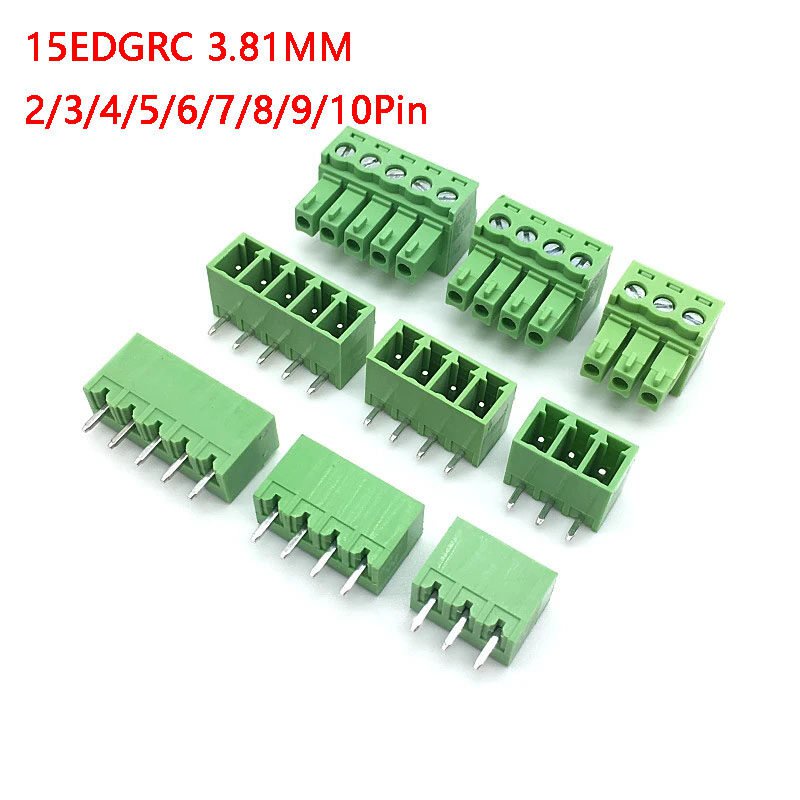 20pcs Kf2edg 381 Connector 15edgrc 381mm 2345678910pin Pcb Pitch Universal Plug In 9440