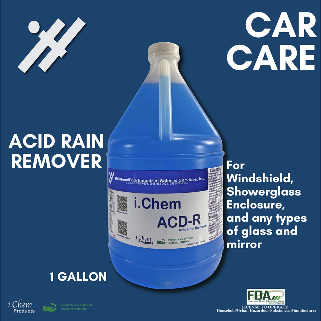 ACID RAIN REMOVER 1 GALLON (WATERMARKS REMOVER, GLASS RESTORER, 3700ml