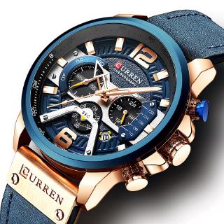 Curren Waterproof Fashion Men's Watch Top Brand Luxury Leather Chronograph Watch Watch #6