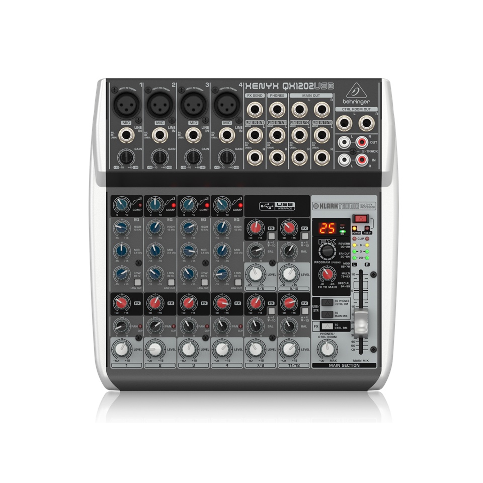 BEHRINGER XENYX QX1202USB Premium 12Input 2Bus Mixer with XENYX Mic