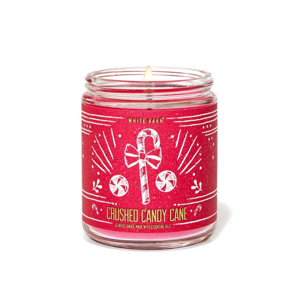 AUTHENTIC Bath and Body Works CRUSHED CANDY CANE Single Wick Candle 7 oz / 198 g Shopee