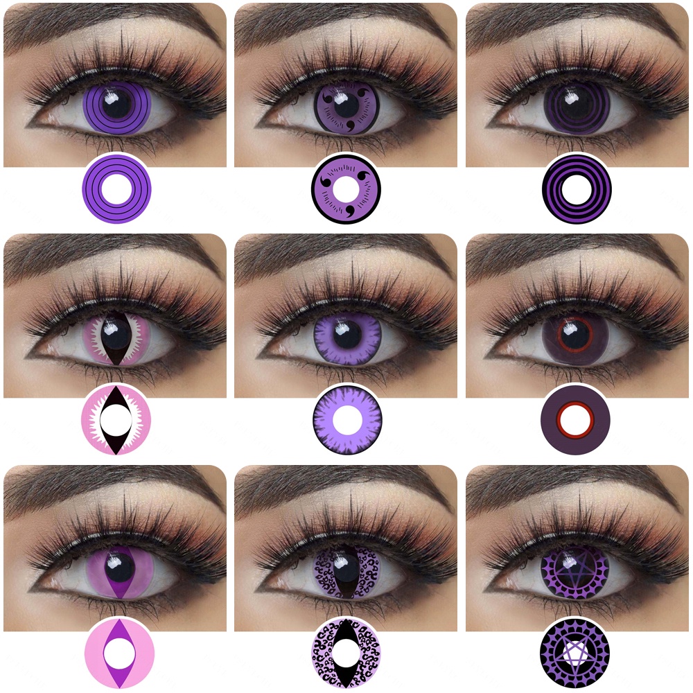 Violet Cosplay Colored Lenses Color Contact Lenses Demon Slayer Cosplay Anime  Eye Contacts Purple Le | Shopee Philippines