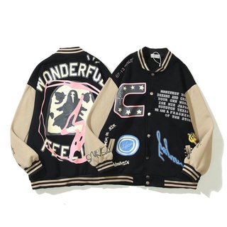 Travis Scott Cactus Jack and Fujiwara Hiroshi Lightning Collaboration High Street Jacket Baseball Uniform