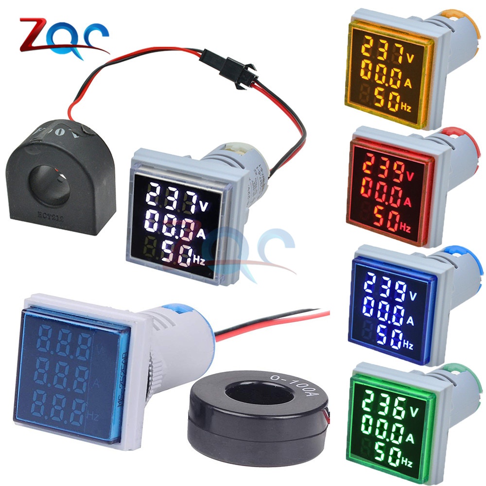 In AC V Digital Voltmeter Ammeter Hz Hertz Frequency Meter Current Voltage Indicator