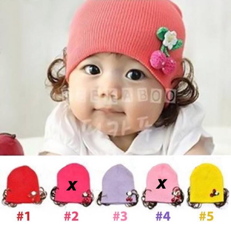 baby girl cap with hair