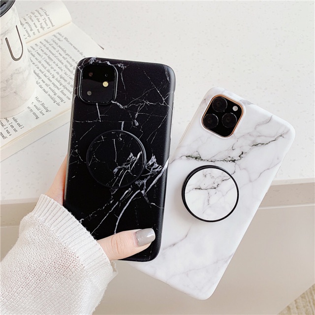 Marble With Pop Socket Imd Soft Tpu Case Iphone 11 11pro 11promax Back Cover Fashion Phone Case Shopee Philippines