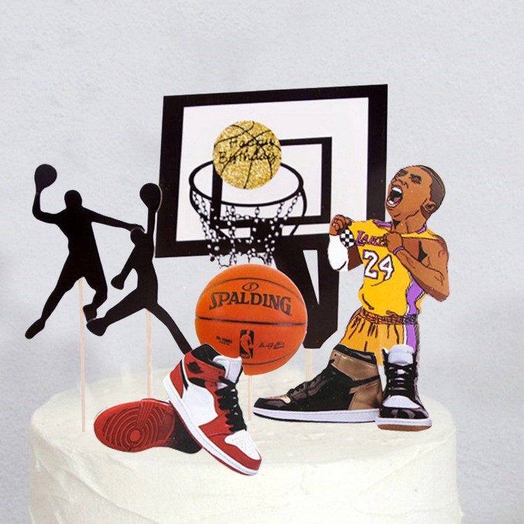 Ready Stock Sports Sneakers NBA Basketball Cake Topper Party Supplies