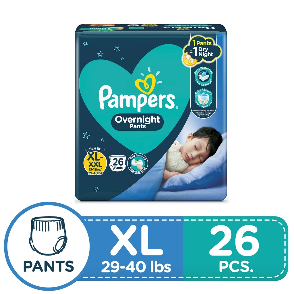 Pampers Overnight Diaper Pants XL up to XXL 26s | Shopee Philippines