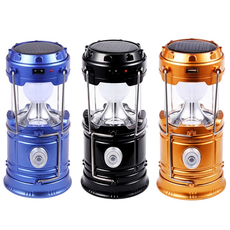 Solar Camping Lantern Emergency LED Light Builtin Mobile Charger SH