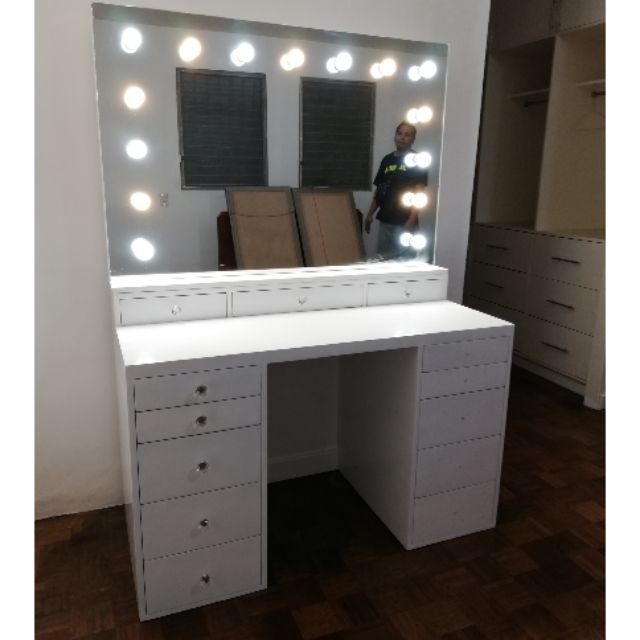 vanity mirror with lights and desk cheap