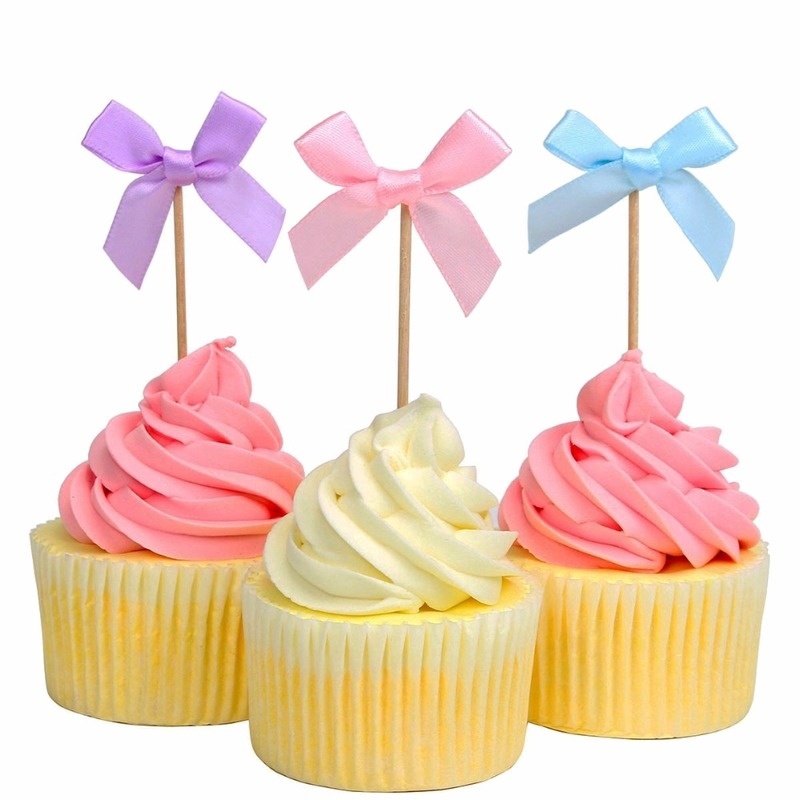 24pcs Bowknot Cupcake Toppers Wedding Table Decorations Shopee