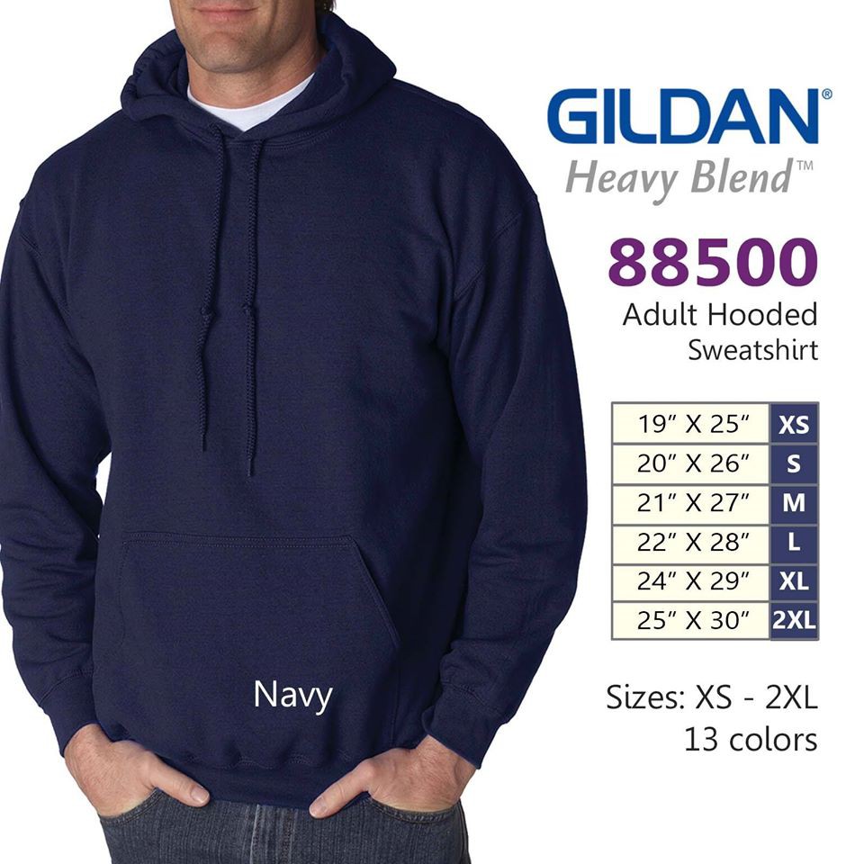 navy gildan hoodie