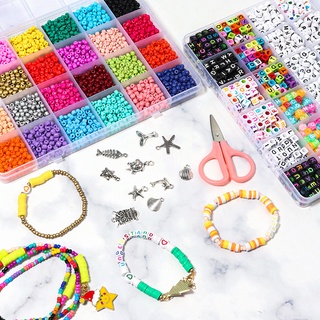 28 Grid Paint Acrylic Letter Beads Set Diy Bracelet Necklace Beads Educational Toys #6
