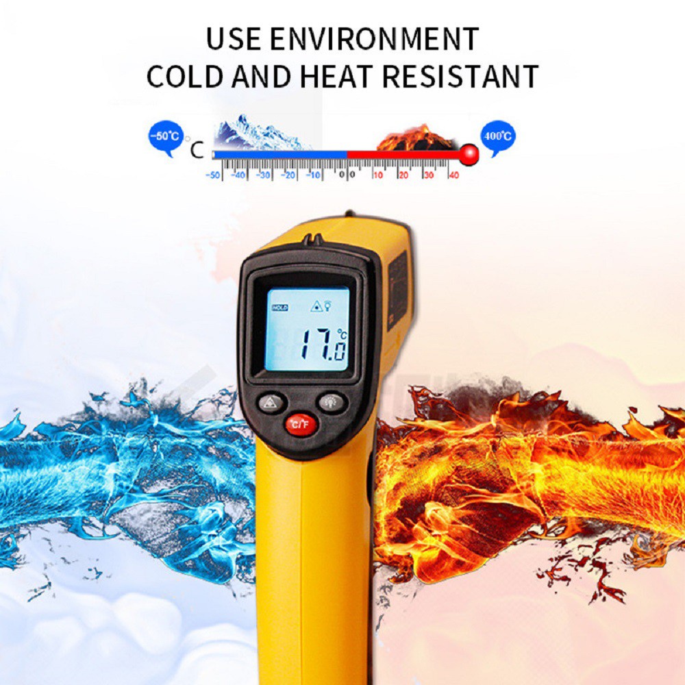 GM320 Digital Infrared Thermometer Food Cooking temperature  Non-contact Laser Temperature Meter LCD Industrial  Surface Measurement thermometer Pyrometer Thermal imager