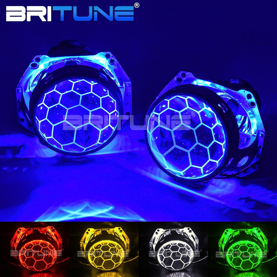 Headlights Lenses Hella 3R D2S Honeycomb Demon Devil Eye Bixenon D1S ...